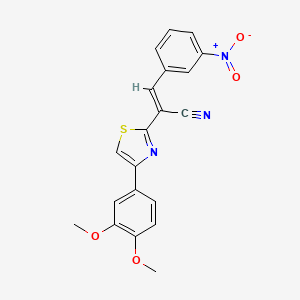 molecular formula C20H15N3O4S B5490462 2-[4-(3,4-dimethoxyphenyl)-1,3-thiazol-2-yl]-3-(3-nitrophenyl)acrylonitrile 
