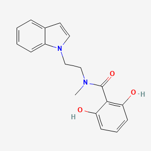 molecular formula C18H18N2O3 B5490469 2,6-dihydroxy-N-[2-(1H-indol-1-yl)ethyl]-N-methylbenzamide 