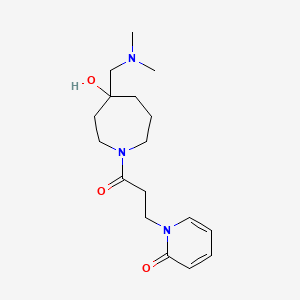 molecular formula C17H27N3O3 B5490470 1-(3-{4-[(dimethylamino)methyl]-4-hydroxy-1-azepanyl}-3-oxopropyl)-2(1H)-pyridinone 