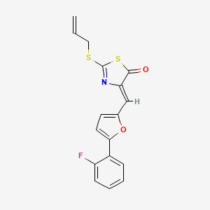 molecular formula C17H12FNO2S2 B5490474 2-(allylthio)-4-{[5-(2-fluorophenyl)-2-furyl]methylene}-1,3-thiazol-5(4H)-one 