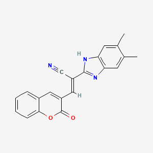 molecular formula C21H15N3O2 B5490478 2-(5,6-dimethyl-1H-benzimidazol-2-yl)-3-(2-oxo-2H-chromen-3-yl)acrylonitrile 