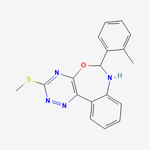 molecular formula C18H16N4OS B5490485 6-(2-methylphenyl)-3-(methylthio)-6,7-dihydro[1,2,4]triazino[5,6-d][3,1]benzoxazepine 