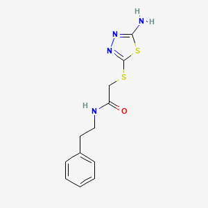 molecular formula C12H14N4OS2 B5490492 2-[(5-amino-1,3,4-thiadiazol-2-yl)thio]-N-(2-phenylethyl)acetamide 
