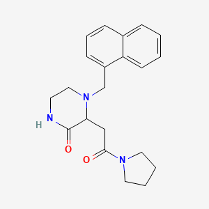 molecular formula C21H25N3O2 B5490504 4-(1-naphthylmethyl)-3-[2-oxo-2-(1-pyrrolidinyl)ethyl]-2-piperazinone 