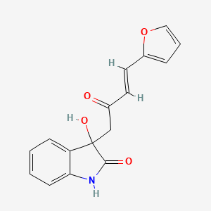 molecular formula C16H13NO4 B5490507 3-[4-(2-furyl)-2-oxo-3-buten-1-yl]-3-hydroxy-1,3-dihydro-2H-indol-2-one 