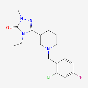 molecular formula C17H22ClFN4O B5490510 5-[1-(2-chloro-4-fluorobenzyl)piperidin-3-yl]-4-ethyl-2-methyl-2,4-dihydro-3H-1,2,4-triazol-3-one 
