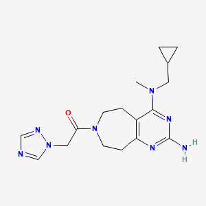 molecular formula C17H24N8O B5490526 N~4~-(cyclopropylmethyl)-N~4~-methyl-7-(1H-1,2,4-triazol-1-ylacetyl)-6,7,8,9-tetrahydro-5H-pyrimido[4,5-d]azepine-2,4-diamine 