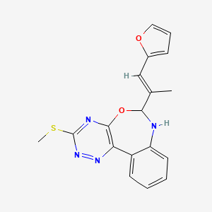 molecular formula C18H16N4O2S B5490530 6-[2-(2-furyl)-1-methylvinyl]-3-(methylthio)-6,7-dihydro[1,2,4]triazino[5,6-d][3,1]benzoxazepine 