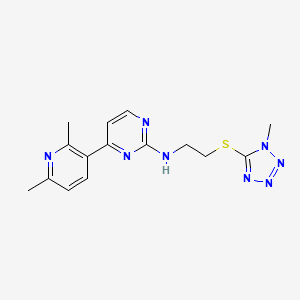 molecular formula C15H18N8S B5490547 4-(2,6-dimethylpyridin-3-yl)-N-{2-[(1-methyl-1H-tetrazol-5-yl)thio]ethyl}pyrimidin-2-amine 