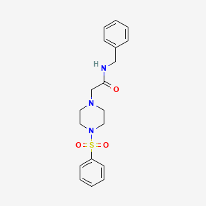 molecular formula C19H23N3O3S B5490557 N-benzyl-2-[4-(phenylsulfonyl)-1-piperazinyl]acetamide 