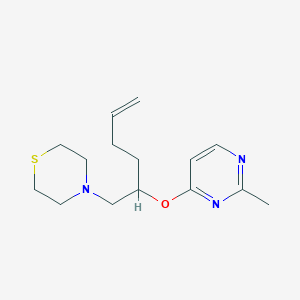 molecular formula C15H23N3OS B5490558 4-({(2R,5S)-5-[(2-methylpyrimidin-4-yl)methyl]tetrahydrofuran-2-yl}methyl)thiomorpholine 