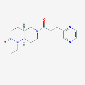 molecular formula C18H26N4O2 B5490566 (4aS*,8aR*)-1-propyl-6-(3-pyrazin-2-ylpropanoyl)octahydro-1,6-naphthyridin-2(1H)-one 