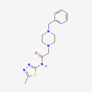 molecular formula C16H21N5OS B5490570 2-(4-benzyl-1-piperazinyl)-N-(5-methyl-1,3,4-thiadiazol-2-yl)acetamide 