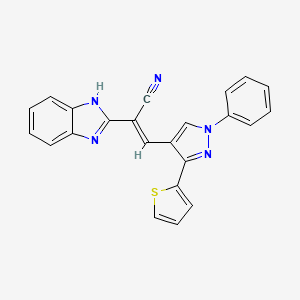 molecular formula C23H15N5S B5490574 2-(1H-benzimidazol-2-yl)-3-[1-phenyl-3-(2-thienyl)-1H-pyrazol-4-yl]acrylonitrile 