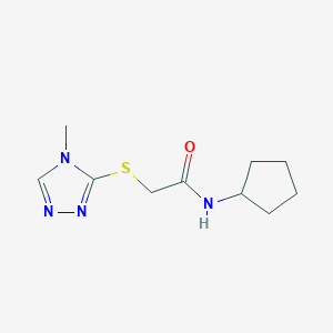 molecular formula C10H16N4OS B5490578 N-cyclopentyl-2-[(4-methyl-4H-1,2,4-triazol-3-yl)thio]acetamide 