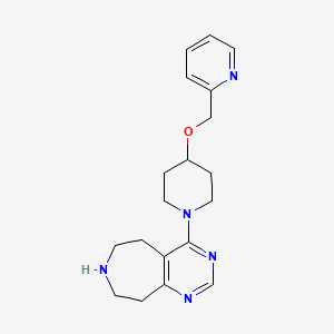 molecular formula C19H25N5O B5490588 4-[4-(2-pyridinylmethoxy)-1-piperidinyl]-6,7,8,9-tetrahydro-5H-pyrimido[4,5-d]azepine dihydrochloride 