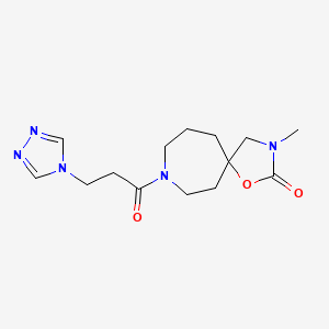 molecular formula C14H21N5O3 B5490640 3-methyl-8-[3-(4H-1,2,4-triazol-4-yl)propanoyl]-1-oxa-3,8-diazaspiro[4.6]undecan-2-one 