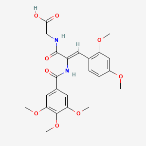 molecular formula C23H26N2O9 B5490649 N-{3-(2,4-dimethoxyphenyl)-2-[(3,4,5-trimethoxybenzoyl)amino]acryloyl}glycine 