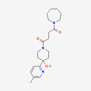 molecular formula C21H31N3O3 B5490661 1-(4-azepan-1-yl-4-oxobutanoyl)-4-(5-methylpyridin-2-yl)piperidin-4-ol 