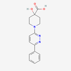 molecular formula C16H17N3O3 B5490668 4-hydroxy-1-(6-phenylpyridazin-3-yl)piperidine-4-carboxylic acid 