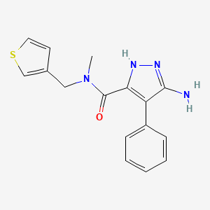 molecular formula C16H16N4OS B5490674 5-amino-N-methyl-4-phenyl-N-(3-thienylmethyl)-1H-pyrazole-3-carboxamide 