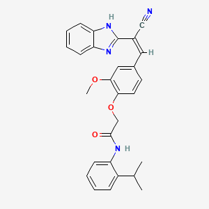 molecular formula C28H26N4O3 B5490692 2-{4-[2-(1H-benzimidazol-2-yl)-2-cyanovinyl]-2-methoxyphenoxy}-N-(2-isopropylphenyl)acetamide 