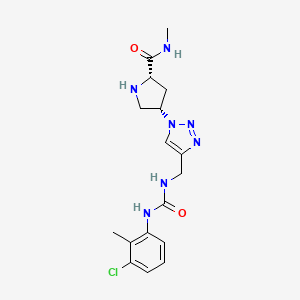 (4S)-4-{4-[({[(3-chloro-2-methylphenyl)amino]carbonyl}amino)methyl]-1H-1,2,3-triazol-1-yl}-N-methyl-L-prolinamide hydrochloride