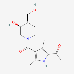 molecular formula C15H22N2O4 B5490699 1-(4-{[(3S*,4R*)-3-hydroxy-4-(hydroxymethyl)-1-piperidinyl]carbonyl}-3,5-dimethyl-1H-pyrrol-2-yl)ethanone 