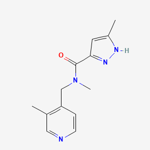 molecular formula C13H16N4O B5490708 N,3-dimethyl-N-[(3-methylpyridin-4-yl)methyl]-1H-pyrazole-5-carboxamide 