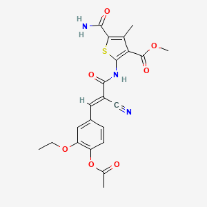 molecular formula C22H21N3O7S B5490711 methyl 2-({3-[4-(acetyloxy)-3-ethoxyphenyl]-2-cyanoacryloyl}amino)-5-(aminocarbonyl)-4-methyl-3-thiophenecarboxylate 