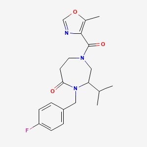molecular formula C20H24FN3O3 B5490717 4-(4-fluorobenzyl)-3-isopropyl-1-[(5-methyl-1,3-oxazol-4-yl)carbonyl]-1,4-diazepan-5-one 
