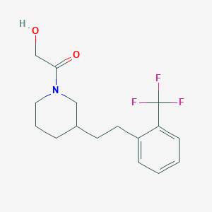 molecular formula C16H20F3NO2 B5490725 2-oxo-2-(3-{2-[2-(trifluoromethyl)phenyl]ethyl}-1-piperidinyl)ethanol 