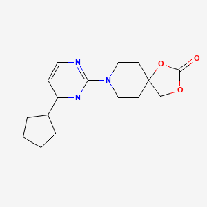 molecular formula C16H21N3O3 B5490729 8-(4-cyclopentylpyrimidin-2-yl)-1,3-dioxa-8-azaspiro[4.5]decan-2-one 