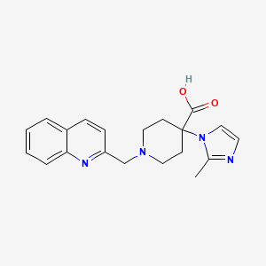 molecular formula C20H22N4O2 B5490749 4-(2-methyl-1H-imidazol-1-yl)-1-(quinolin-2-ylmethyl)piperidine-4-carboxylic acid 