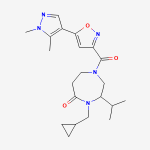 molecular formula C21H29N5O3 B5490757 4-(cyclopropylmethyl)-1-{[5-(1,5-dimethyl-1H-pyrazol-4-yl)isoxazol-3-yl]carbonyl}-3-isopropyl-1,4-diazepan-5-one 