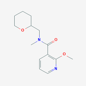 molecular formula C14H20N2O3 B5490767 2-methoxy-N-methyl-N-(tetrahydro-2H-pyran-2-ylmethyl)nicotinamide 