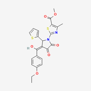 molecular formula C23H20N2O6S2 B5490780 methyl 2-[3-(4-ethoxybenzoyl)-4-hydroxy-5-oxo-2-(2-thienyl)-2,5-dihydro-1H-pyrrol-1-yl]-4-methyl-1,3-thiazole-5-carboxylate 