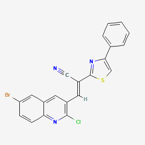 molecular formula C21H11BrClN3S B5490795 3-(6-bromo-2-chloro-3-quinolinyl)-2-(4-phenyl-1,3-thiazol-2-yl)acrylonitrile 