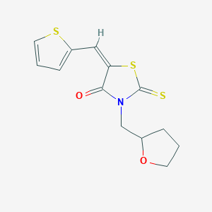 molecular formula C13H13NO2S3 B5490801 3-(tetrahydro-2-furanylmethyl)-5-(2-thienylmethylene)-2-thioxo-1,3-thiazolidin-4-one 