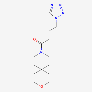 molecular formula C14H23N5O2 B5490824 9-[4-(1H-tetrazol-1-yl)butanoyl]-3-oxa-9-azaspiro[5.5]undecane 