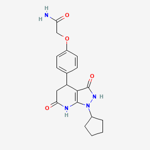 molecular formula C19H22N4O4 B5490825 2-[4-(1-cyclopentyl-3,6-dioxo-2,3,4,5,6,7-hexahydro-1H-pyrazolo[3,4-b]pyridin-4-yl)phenoxy]acetamide 