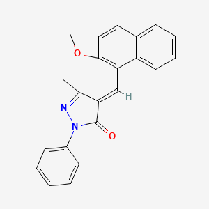 molecular formula C22H18N2O2 B5490835 4-[(2-methoxy-1-naphthyl)methylene]-5-methyl-2-phenyl-2,4-dihydro-3H-pyrazol-3-one 