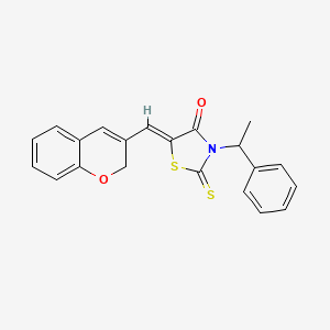 molecular formula C21H17NO2S2 B5490846 5-(2H-chromen-3-ylmethylene)-3-(1-phenylethyl)-2-thioxo-1,3-thiazolidin-4-one 