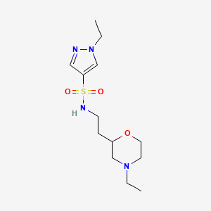 molecular formula C13H24N4O3S B5490848 1-ethyl-N-[2-(4-ethylmorpholin-2-yl)ethyl]-1H-pyrazole-4-sulfonamide 