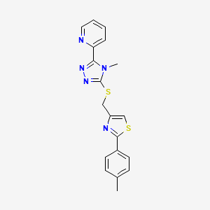 molecular formula C19H17N5S2 B5490855 2-[4-methyl-5-({[2-(4-methylphenyl)-1,3-thiazol-4-yl]methyl}thio)-4H-1,2,4-triazol-3-yl]pyridine 