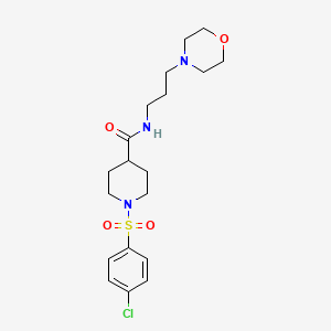 molecular formula C19H28ClN3O4S B5490871 1-[(4-chlorophenyl)sulfonyl]-N-(3-morpholin-4-ylpropyl)piperidine-4-carboxamide 
