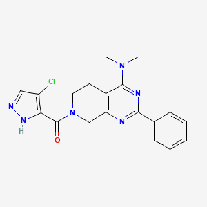 molecular formula C19H19ClN6O B5490886 7-[(4-chloro-1H-pyrazol-3-yl)carbonyl]-N,N-dimethyl-2-phenyl-5,6,7,8-tetrahydropyrido[3,4-d]pyrimidin-4-amine 