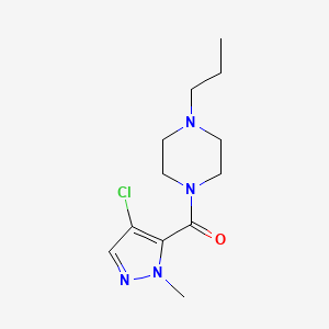 molecular formula C12H19ClN4O B5490887 1-[(4-chloro-1-methyl-1H-pyrazol-5-yl)carbonyl]-4-propylpiperazine 