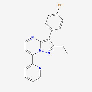 molecular formula C19H15BrN4 B5490889 3-(4-bromophenyl)-2-ethyl-7-(2-pyridinyl)pyrazolo[1,5-a]pyrimidine 