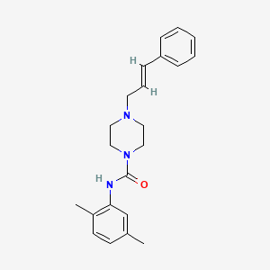molecular formula C22H27N3O B5490922 N-(2,5-dimethylphenyl)-4-(3-phenyl-2-propen-1-yl)-1-piperazinecarboxamide 